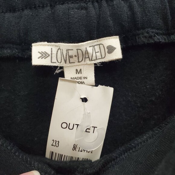 Love Dazed Junior's Black Brooklyn 1776 Fabric Applique Banded Sweatpants NWT M - Picture 5 of 6